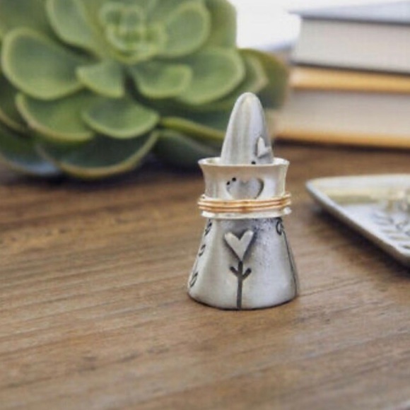 NEW 925 Sterling silver Two Tone Heart Ring - Picture 4 of 6